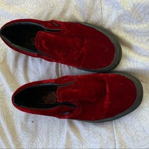 Velvet slip on vans